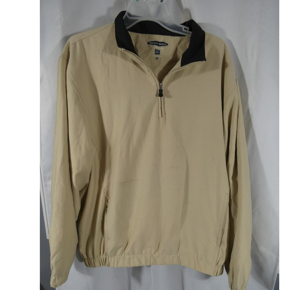 Pebble Beach Men's Medium Performance Pull Over Jacket 1/4 Zip Collared Golf
